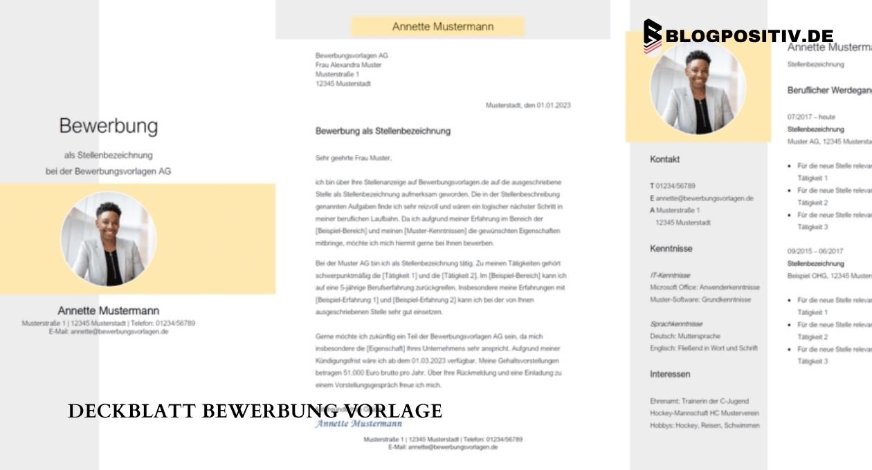 Deckblatt Bewerbung Vorlage